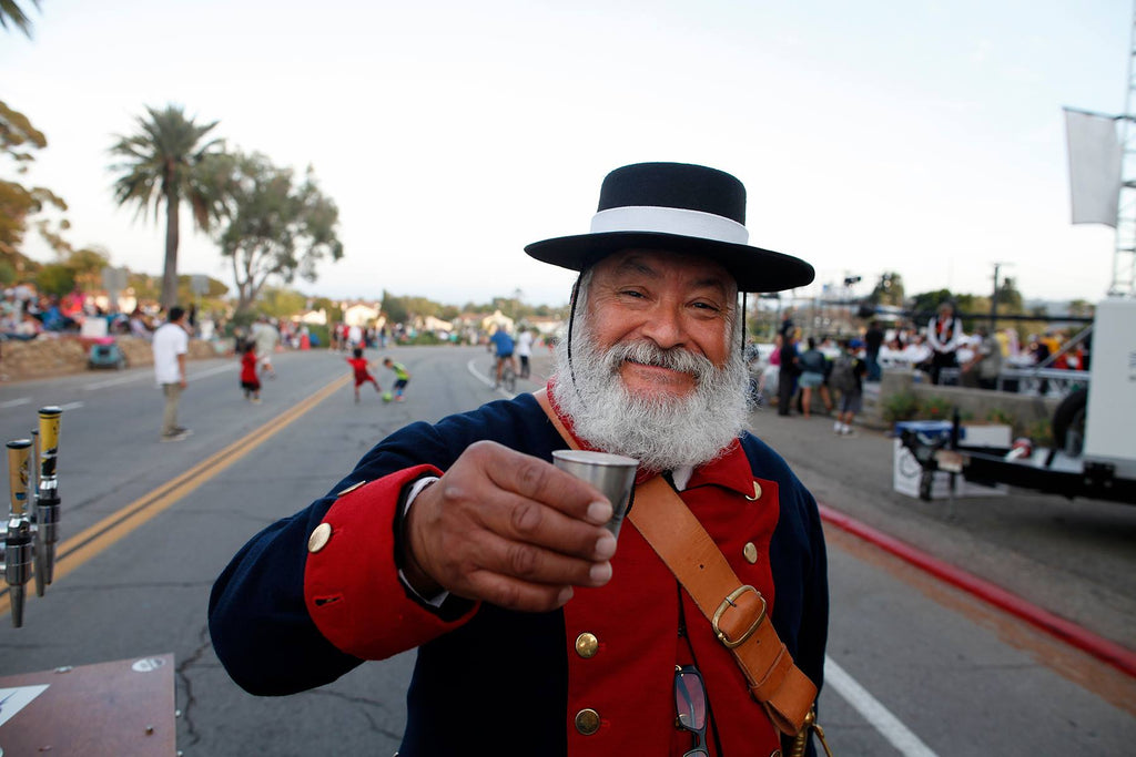 Cheers at the Old Spanish Days Fiesta in Santa Barbara, California. The annual event provides an education to residents and visitors about the history, customs, and traditions of the American Indian, Spanish, Mexican, and early American settlers.